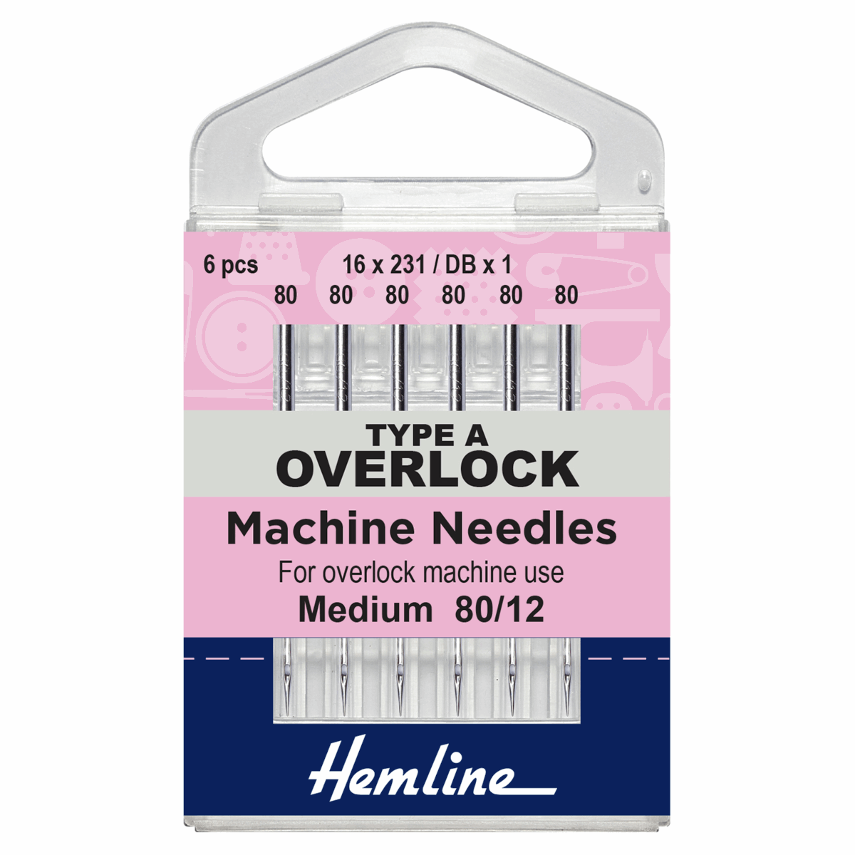 H107.A Overlock Machine Needle - For needle system 16x231 or DBx1 - Size 80/12 